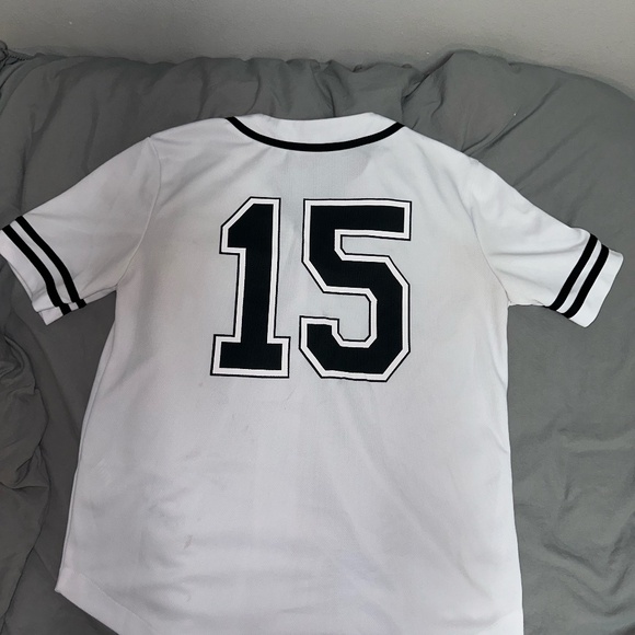 Button-down Oversized Jersey - US S - Unisex - Black - White - Forever 21 - Picture 5 of 11